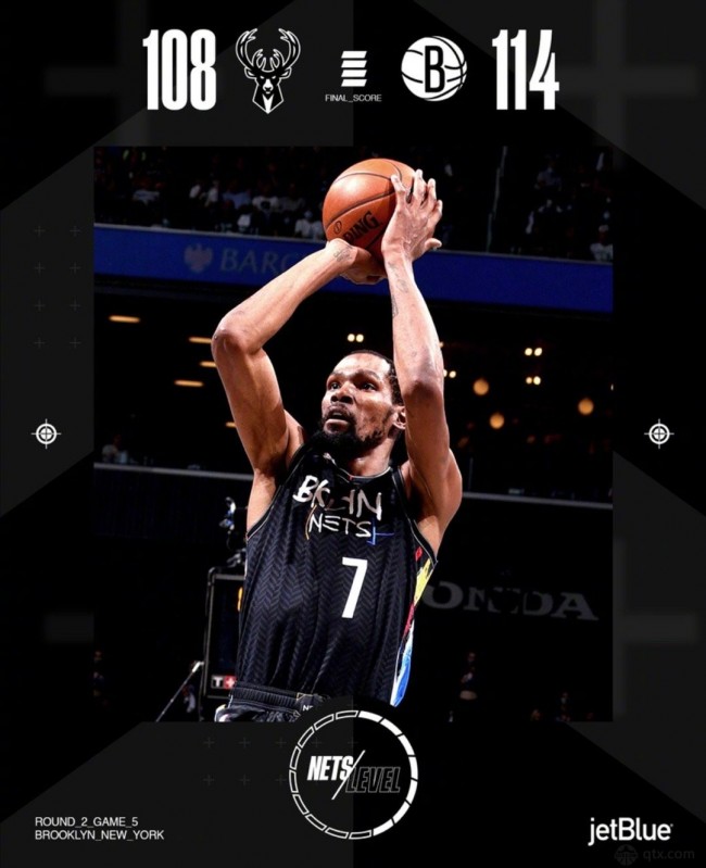 篮网以114-108险胜雄鹿