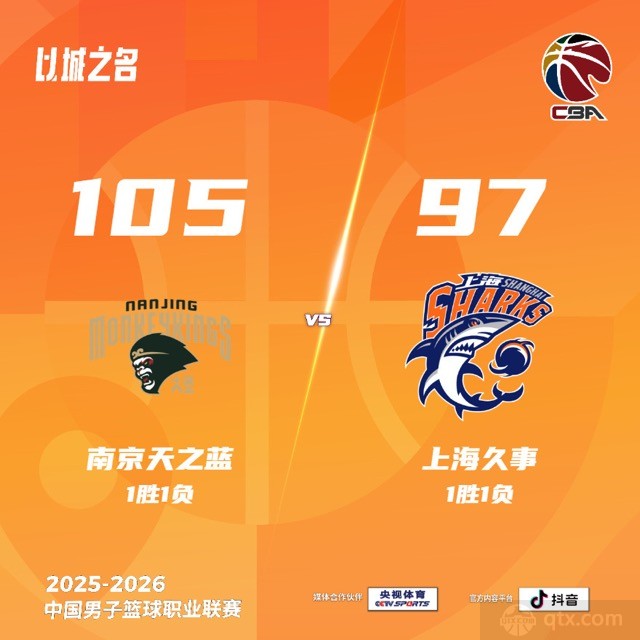 上海男篮客场97-105不敌南京男篮
