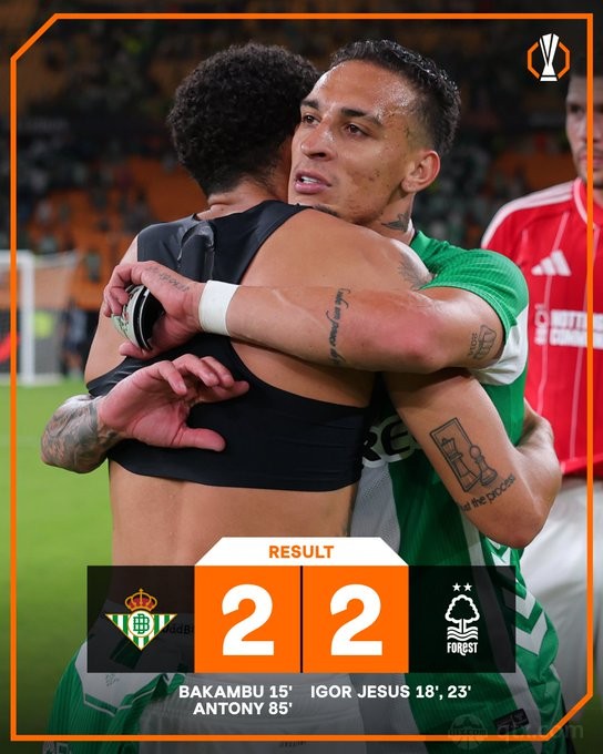 皇家贝蒂斯2-2诺丁汉森林