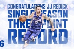 雷迪克创造队史单赛季三分命中数新记录