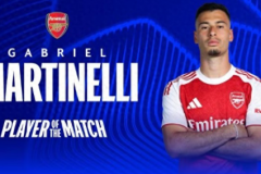 马丁内利传射拿下全场最佳 球员替补出场帮助球队客胜毕巴