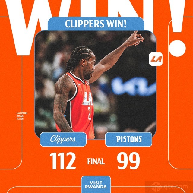 快船主场大胜东部第一活塞