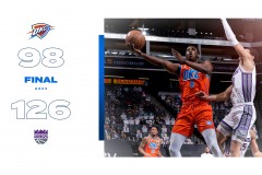 国王126-98大胜雷霆 国王八人得分上双送雷霆七连败