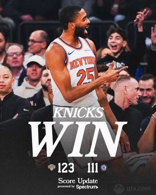 快船客场111-123不敌尼克斯