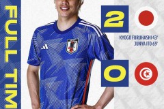 友谊赛日本男足2-0突尼斯 日本男足6连胜狂轰24球