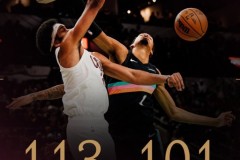 NBA常规赛马刺主场101-113不敌骑士遭遇两连败 阿伦27+10 文班空砍26分