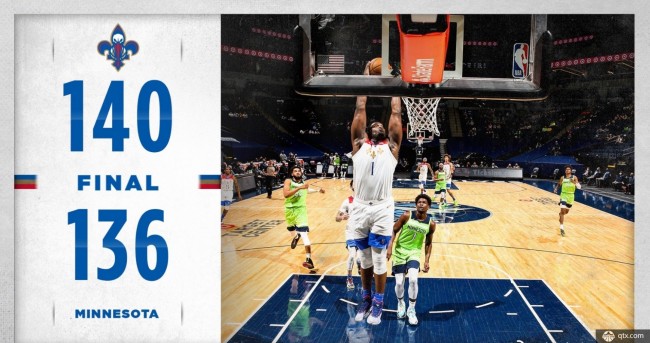 鹈鹕140-136加时逆转森林狼