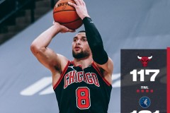 森林狼121-117险胜公牛 唐斯拉塞尔合砍54分