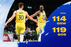 凯尔特人119-114险胜勇士 库里空砍47分塔特姆44+10绿军豪取六连胜