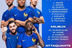 法国欧国联大名单 姆巴佩领衔 萨利巴缺席