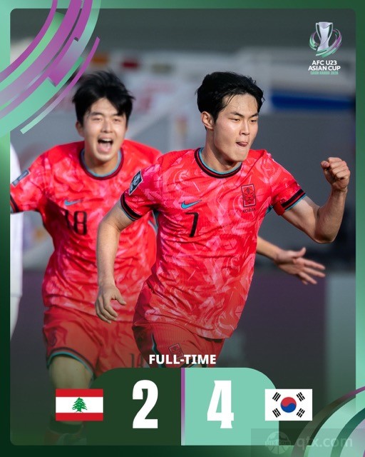 黎巴嫩2-4韩国U23