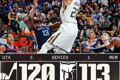 爵士120-113力克灰熊 米切尔30+8率队3-1拿下赛点