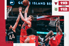 公牛118-112险胜雄鹿 蒂格23+7沃拉34+14雄鹿不敌公牛