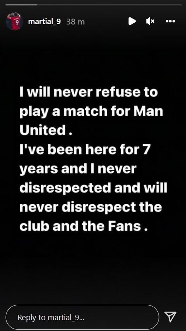 马夏尔否认不愿为球队出战