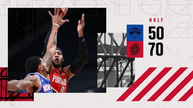 开拓者vs尼克斯半场