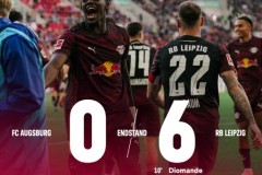 德甲奥格斯堡0-6RB莱比锡 迪奥曼德造3球