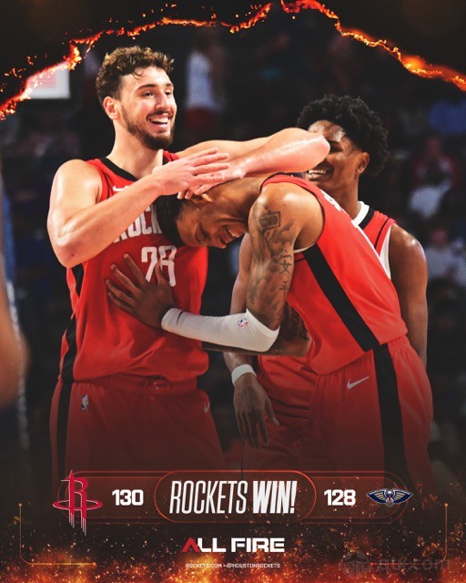 火箭客场130-128险胜鹈鹕