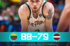 拉脱维亚男篮不敌立陶宛无缘八强 波尔津吉斯空砍34分19板