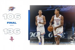 火箭客场136-106大胜雷霆 伍德18+11 亚历山大19+2+5