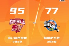 CBA常规赛战报浙江主场95-77送新疆4连败 兰道夫20分 阿不都空砍24分