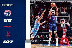 火箭107-88奇才取三连胜 考辛斯两双