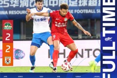 中超河南队2-2山东泰山 泽卡梅开二度卡多索双响建功