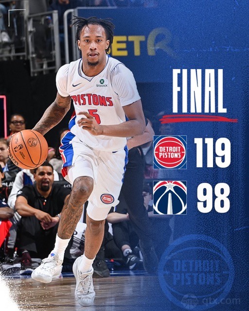 活塞主场119-98力克奇才