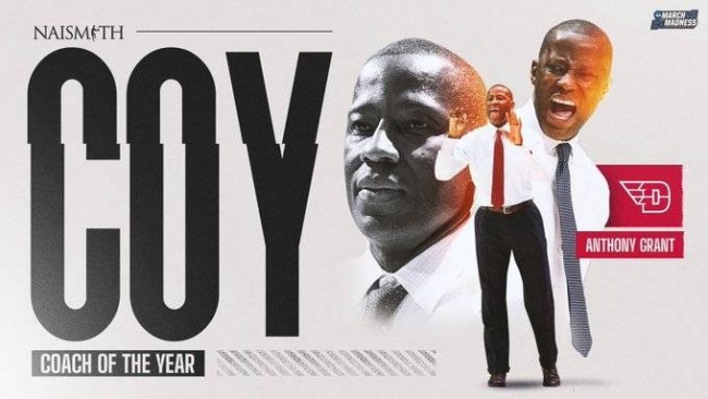 戴顿大学主帅安东尼格兰特当选奈史密斯年度最佳教练