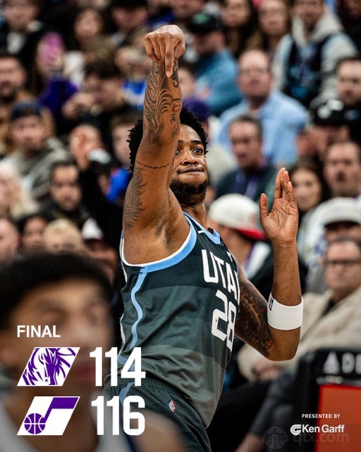 爵士主场116-114险胜独行侠