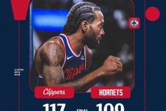 NBA常规赛快船主场117-109力克黄蜂 伦纳德35分 哈登32+10