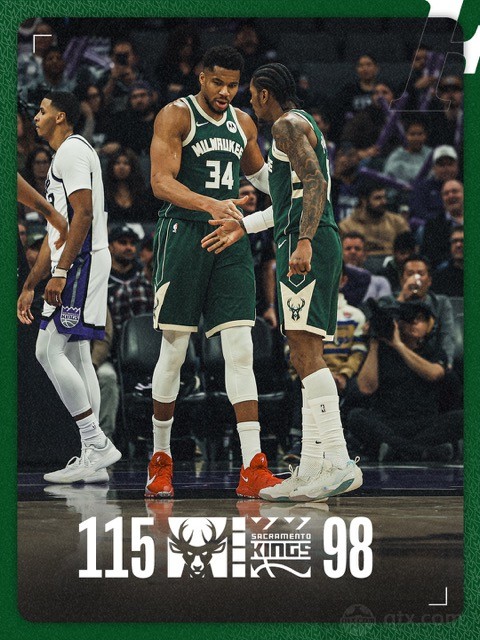 雄鹿客场115-98轻取国王