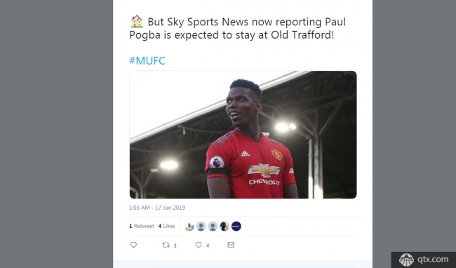 曼联希望留住博格巴