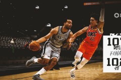 雷霆107-102逆转马刺终结两连败 亚历山大33+8德罗赞20分