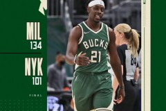 雄鹿7人上双134-101大胜尼克斯 字母哥三双巴雷特22分