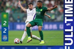 中超北京国安2-2天津津门虎 基莱斯双响 达万、法比奥破门