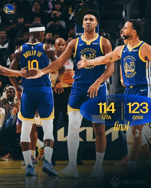 勇士主场123-114力克爵士