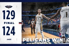 鹈鹕6人上双险胜爵士 锡安26+10米切尔21分