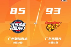 CBA最新战况广东男篮客场93-85力克广州男篮 萨林杰32+11 徐杰20分