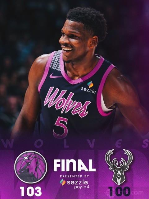 森林狼主场103-100险胜雄鹿