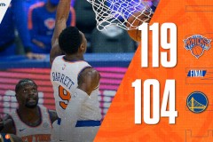 尼克斯119-104掀翻勇士取三连胜 巴雷特28+5 库里30分