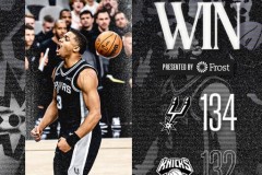 马刺三人20+主场134-132复仇尼克斯 文班31+13 尚帕尼36分