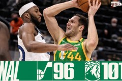 森林狼101-96爵士 唐斯24+12爱德华兹23+9森林狼爆冷双杀爵士