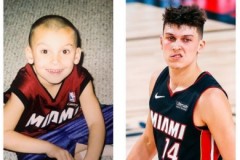 热火官推晒希罗小时候和现在的照片 配文:故事的开始到现在