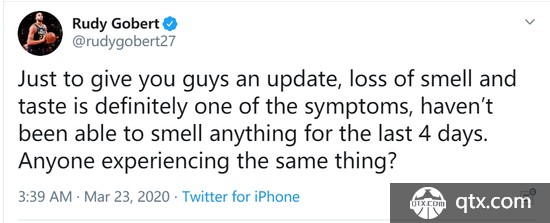 戈贝尔失去味觉和嗅觉