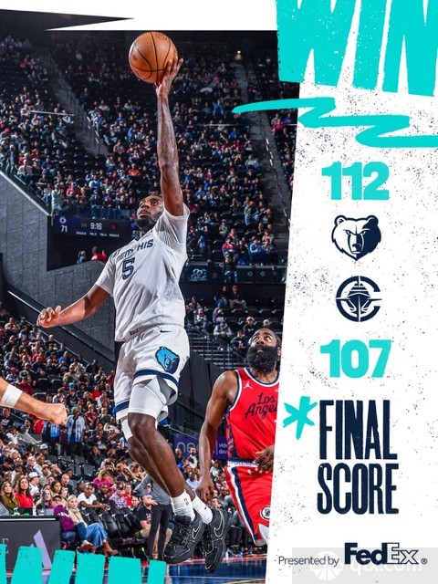 快船主场107-112惜败灰熊