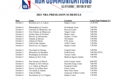 NBA季前赛完整赛程 13天打满66场比赛