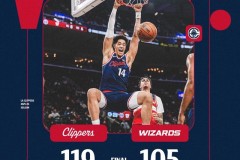 NBA常规赛快船主场119-105轻取奇才 伦纳德33分 哈登22+5+8