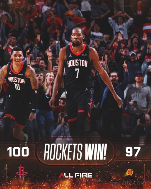 火箭主场100-97力克太阳