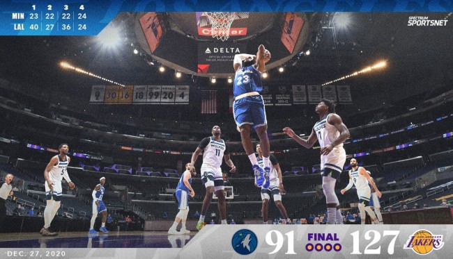 湖人主场大胜森林狼