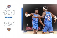 尼克斯主场89-101不敌雷霆 亚历山大25分10板7助